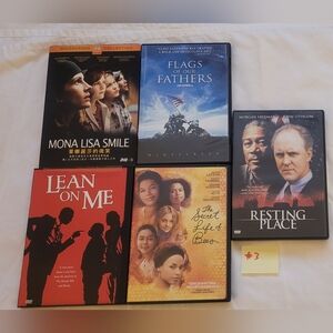 5 DVD Secret life bees-mona lisa smiles lean on me -resting place flags LOT
